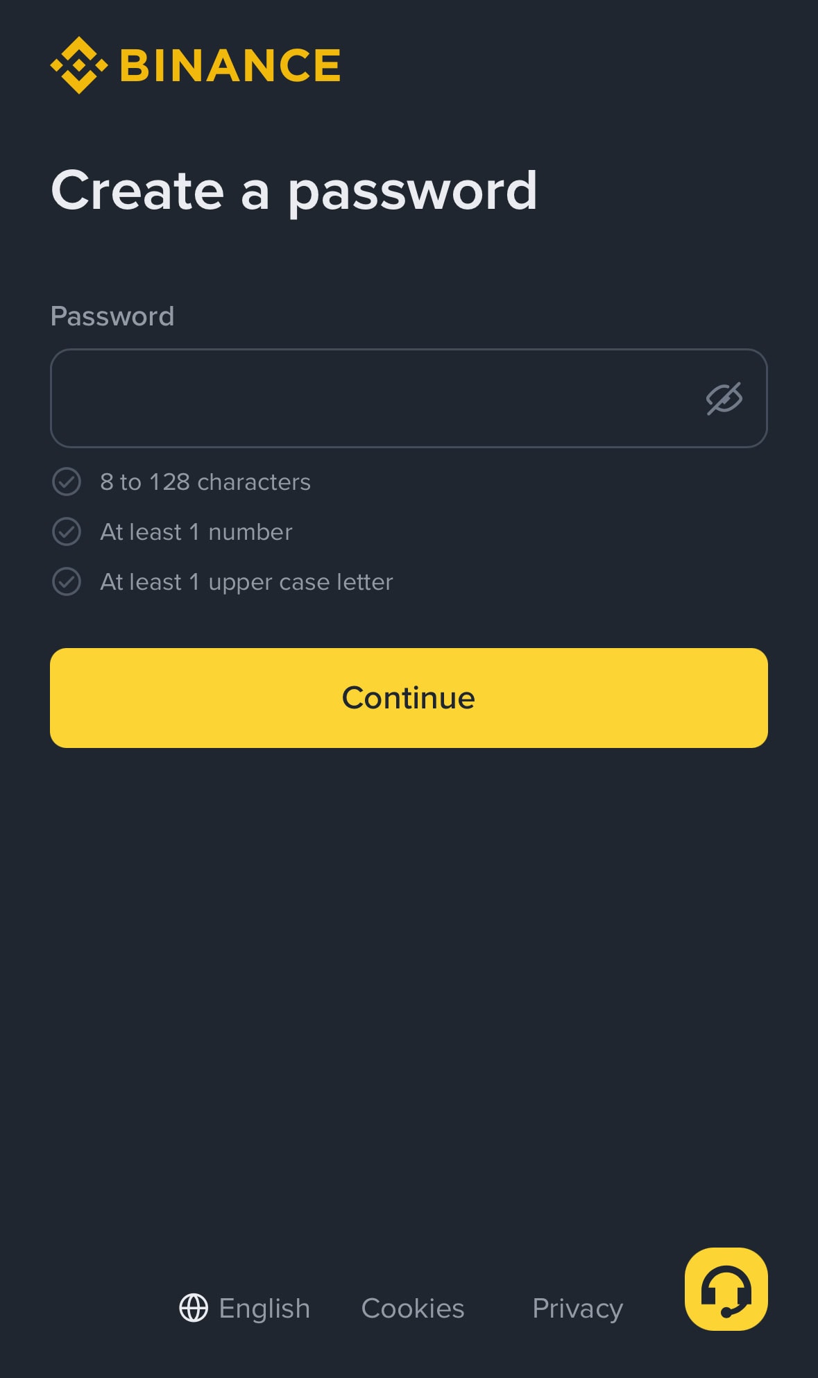 币安 Binance 账号创建完成，显示邀请码